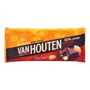 Van Houten Dark Chocolate Bar - Almonds (52% Cocoa)