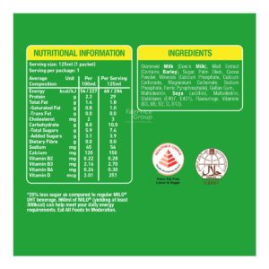 Milo Chocolate Malt Milk UHT Packet Drink -Less Sugar