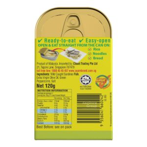 Ayam Brand Sardines - Extra Virgin Olive Oil & Green Peppercorn