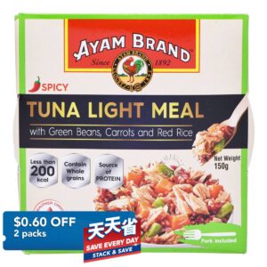 Ayam Brand Tuna Light Meal - Green Beans- Carrots & Red Rice (Spicy)