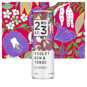 23rd Street Distillery Violet Gin & Tonic Cocktail