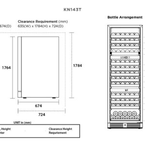 KADEKA KN143T Steel Series 143 Bottles Wine Chiller