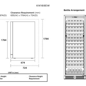KADEKA KN168EW Steel Series 165 Bottles Wine Chiller