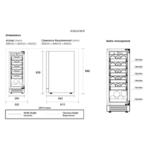 KADEKA KN24WR Steel Series 19 Bottles Wine Chiller
