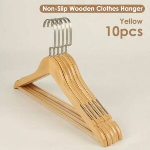 Sweet Home Non-Slip Wooden Clothes Hanger - Yellow