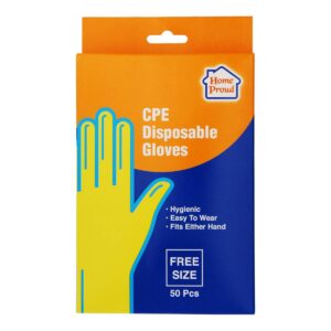 HomeProud CPE Disposable Gloves - Free Size