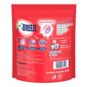 Breeze Concentrated 5 in 1 Power Laundry Capsules - Sakura