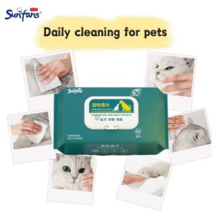SUNFANS Antibacterial and Deodorizing Pet Wipes (80pcs)