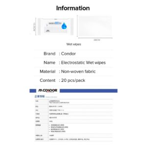 Condor Wet Wipes 20 Sheets Floor Cleaning Sheet(2Pcs)