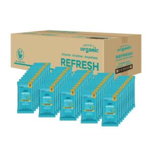 natural & organic Portable Refresh Flushable Wipes 50 packs