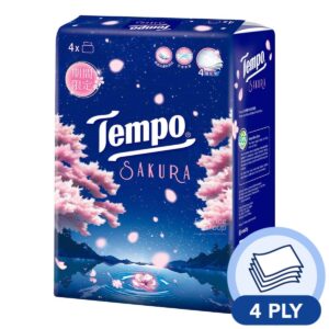 Tempo Softpack Facial Tissue - Sakura (4ply)
