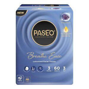 Paseo Breathe Eaze Lotionized Facial Tissue - 3ply