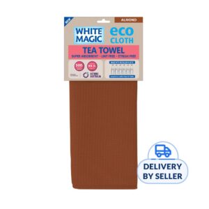 White Magic Eco Cloth Anti-Bacterial Tea Towel, Almond