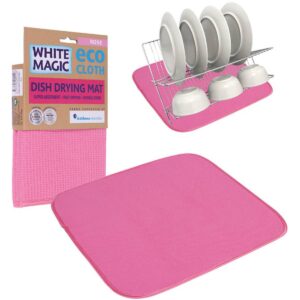 White Magic Eco Cloth Anti-Bacterial Dish Drying Mat - Rose
