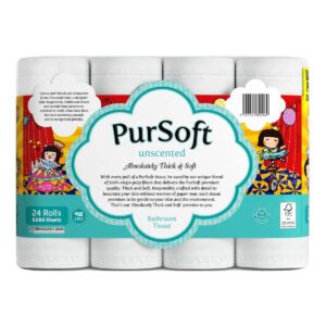 PurSoft Bathroom Tissue Roll - Unscented (3 ply)