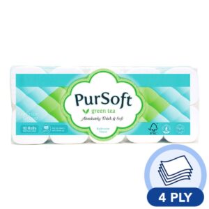 PurSoft Bathroom Tissue Roll - Green Tea (4 ply)