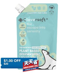 Cloversoft Dishwashing Liquid Refill - Peppermint, Sage & Pine