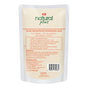 UIC Natural Plus Dishwashing Liquid Refill Pack - Anti-Bacterial