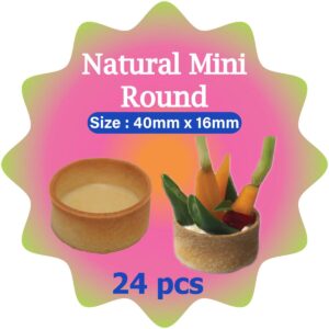 Natural Mini Round Pastry 24 Pieces Tart Shell -  40mm x 16mm