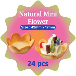 Natural Mini Flower Pastry 24 Pieces Tart Shell - 42mm x 17mm