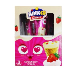 Minicco Cornet Wafer Biscuit – Strawberry Cream Filling