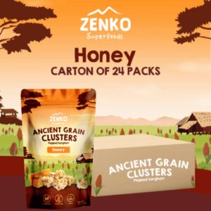 Zenko Superfoods Ancient Grain Clusters - Honey [24 Pack]