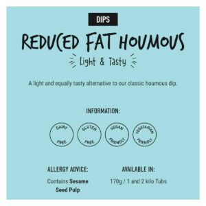 Delphi Fresh Low Fat Hummus Dip Gluten and Dairy Free Vegan