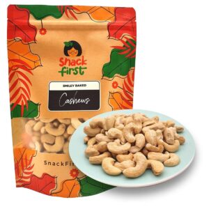SnackFirst Smiley Baked Cashews - Unsalted Nuts