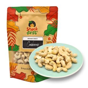 SnackFirst Organic Cashew Nuts - All natural , healthy snack