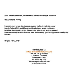 Fruit Tella Favourites, Strawberry Juice Colouring & Flavours