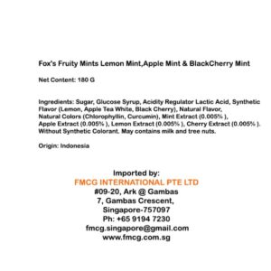 Fox's Fruity Mints Lemon Mint,Apple Mint & BlackCherry Mint