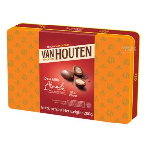 Van Houten Dark Milk Chocolate Gift Tin - Almonds