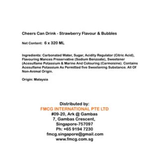 Cheers Can Drink - Strawberry Flavour & Bubbles (325ml x 6)