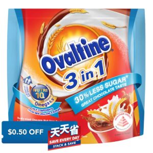 Ovaltine 3 in 1 Instant Malt Drink Sachets - Less Sweet