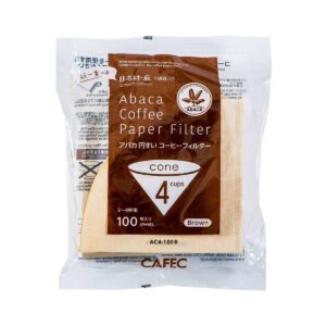 CAFEC Abaca Cone Filter Paper 4Cup (Brown)