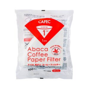 CAFEC Abaca Cone Filter Paper 1Cup (White)