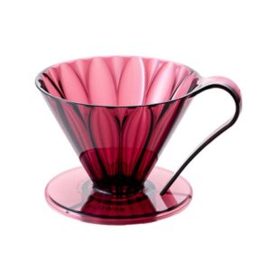CAFEC Tritan Cone-shaped Flower Dripper (Clear Wine Red) Cup4