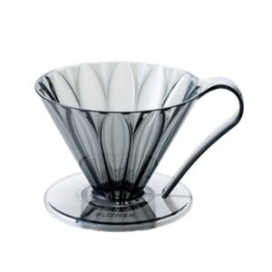 CAFEC Tritan Cone-shaped Flower Dripper (Clear-Black) Cup4