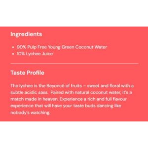 CocoCoast Natural Coconut Water with Lychee (CTN)