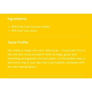 CocoCoast Natural Coconut Water with Yuzu (CTN)