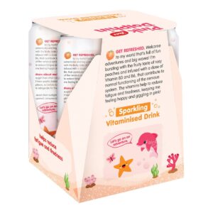 Yeo's Pink Dolphin Sparkling Water Can Drink - Peach