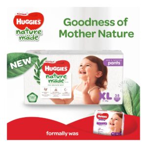 Huggies Baby Diaper Platinum Naturemade Pants - XL (12-18kg)
