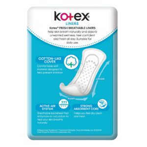 Kotex Breathable Fresh Liners - Unscented (Longer & Wider)