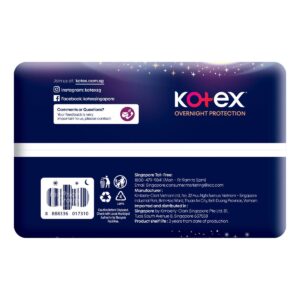 Kotex Soft & Smooth Slim Overnight Wing Pads - Heavy(32cm)