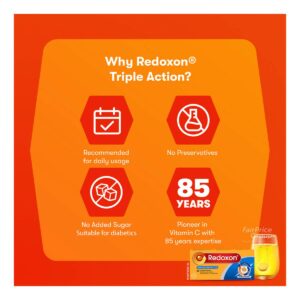 Redoxon Triple Action Vitamin C, D & Zinc Immunity Blackcurrant Effervescent