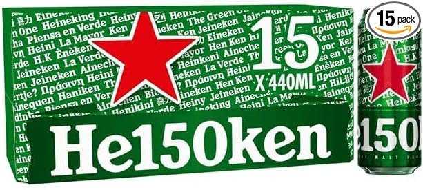 Heineken Premium Lager Beer, 15 x 440ml