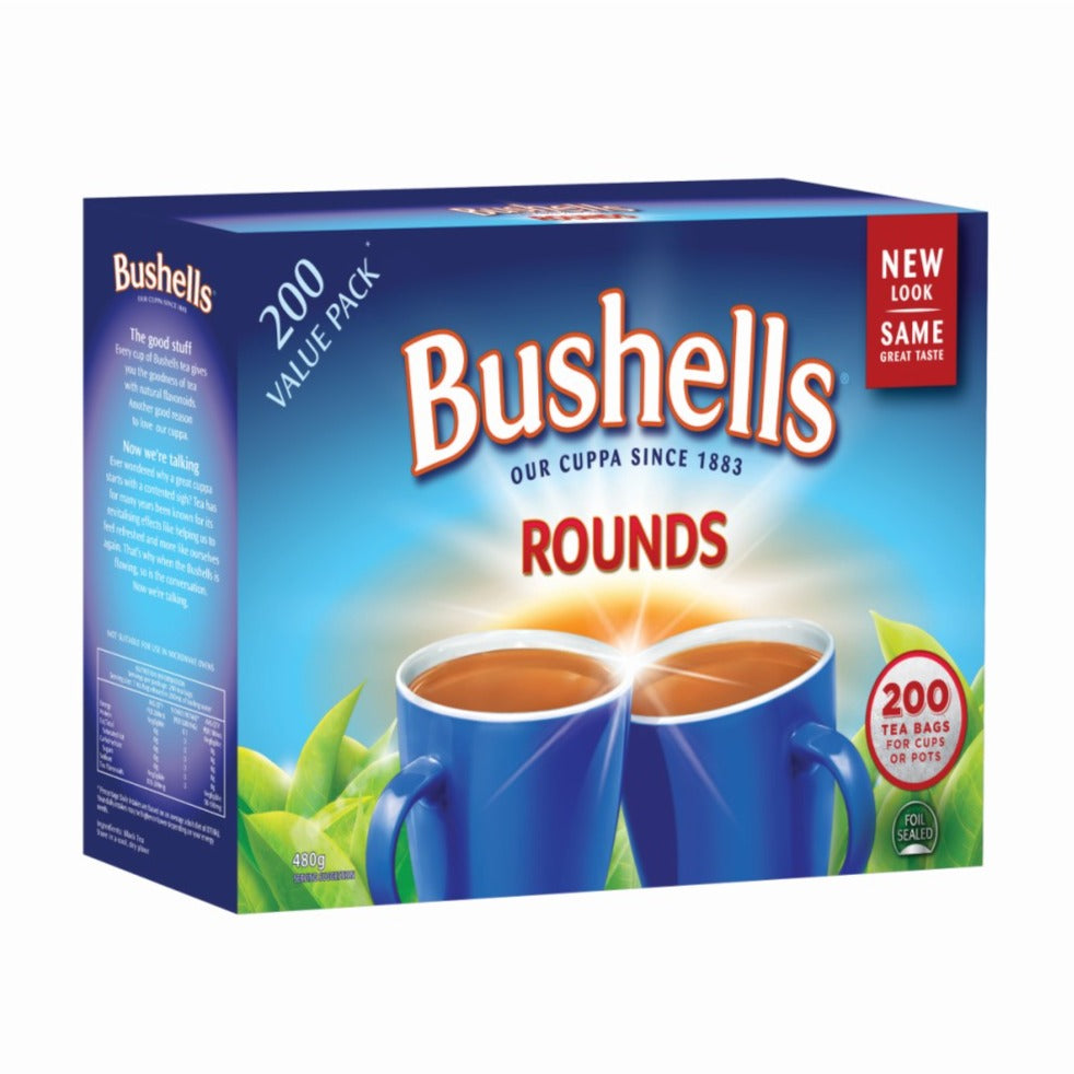 Bushells Blue Label Rounds Tea Pot Bags 200 Bags (Box of 6)