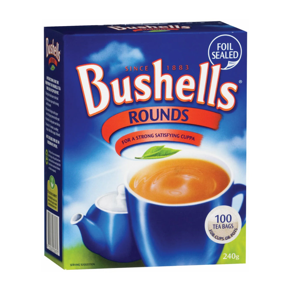 Bushells Blue Label Rounds Tea Pot Bags 100 Bags (Box of 6)