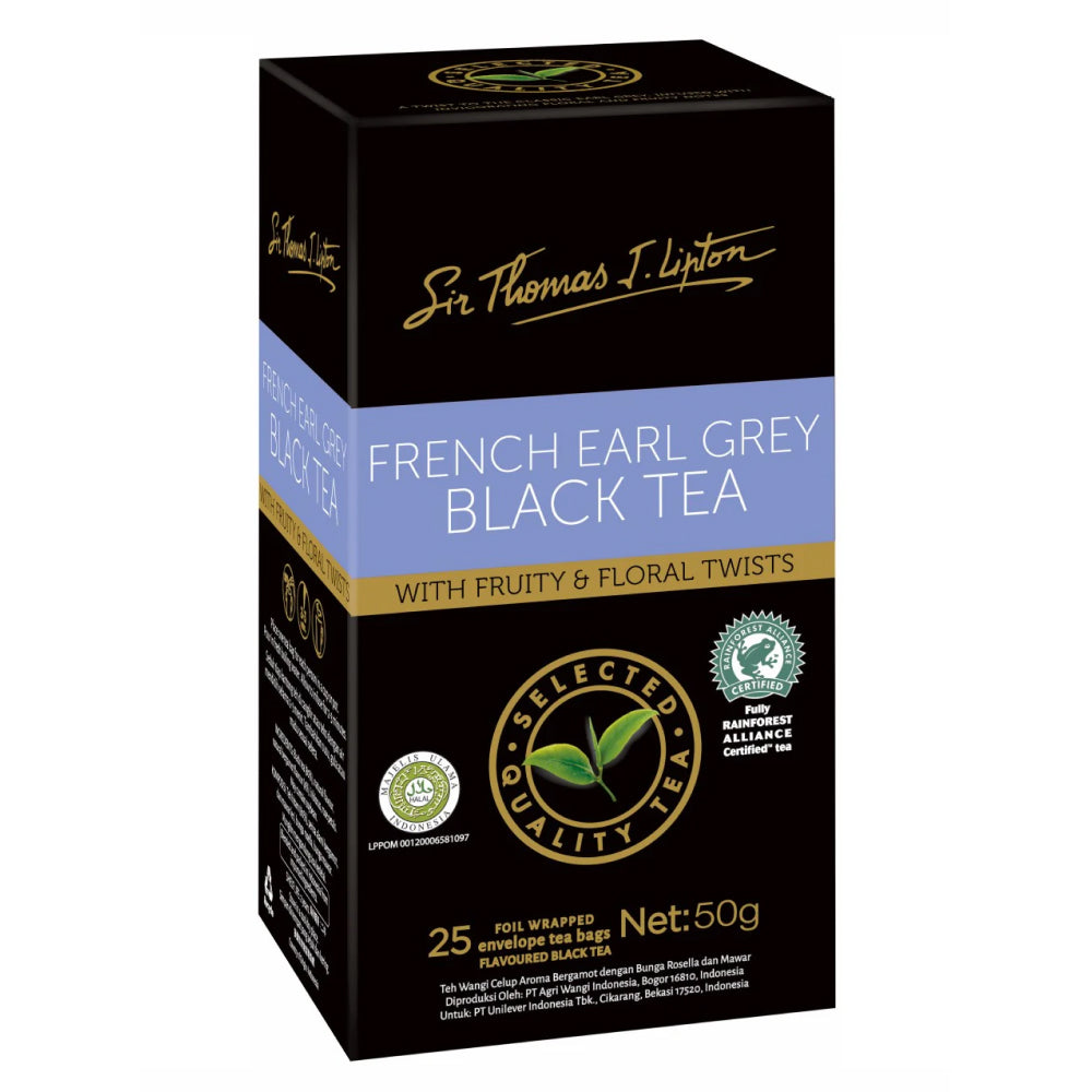 Sir Thomas Lipton French Earl Grey Black Tea 25 Bags (Box of 6)