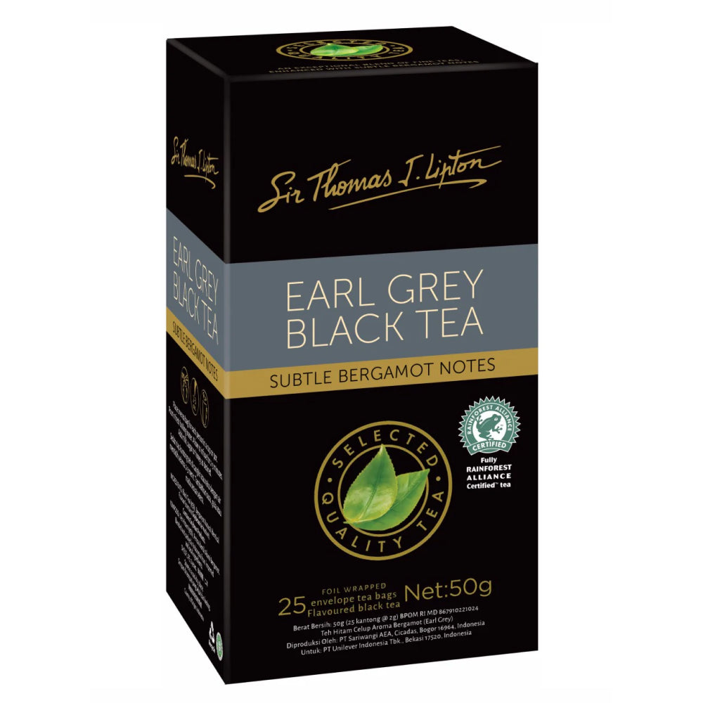 Sir Thomas Lipton Earl Grey Black Tea 25 Bags (Box of 6)